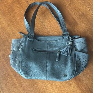 Vintage The Sak Gray Leather Purse